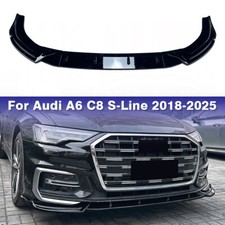 Spoiler Lèvre Lame Jupe Pare-Choc Avant pour Audi A6 C8 4K S-Line/ S6 C8 2018-25