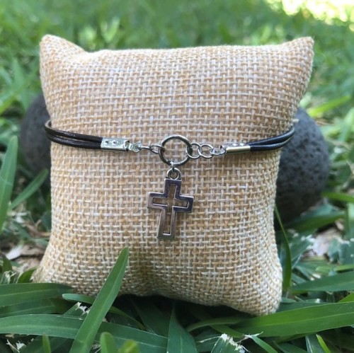 Bracelet cuir argenté - cuir,