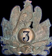 PLAQUE DE SHAKO GARDE NATIONALE 3° BATAILLON EN CUIVRE