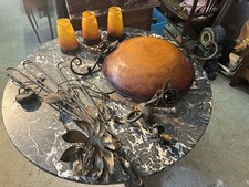 LUSTRE SUSPENSION   PATE de VERRE MULLER Frères Luneville COMPLET