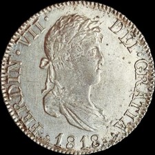 Espagne 2 Reales 1818 Ferdinand ✨ RARE TTB ✨