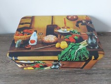 Ancienne Boîte en Tôle Massilly - Scène de Cuisine , art de la table, champêtre 