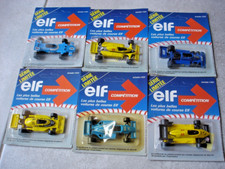 Lot 6 voitures miniatures F1 Elf 1/53 collection matra Renault Ligier Tyrrell