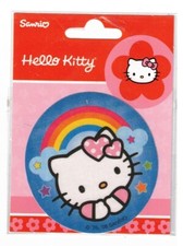 Ecusson HELLO KITTY  2 coeurs à pois diamètre 7 cm