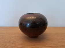 Vase boule , Signature à identifier , Céramique , XX°.