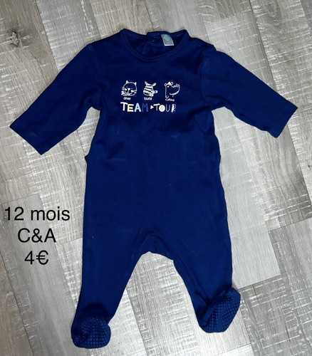 Babygros pyjama coton bleu tex - pyjama,
