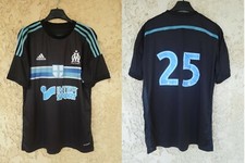 Maillot OLYMPIQUE de MARSEILLE Adidas n°25 2015 OM noir shirt jersey maglia M