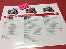 Ducati 620 800 sport 1000S 800 supersport prospectus brochure dépliant anglais