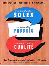 PUBLICITE ADVERTISING 0314   1954    SOLEX    Carburateur velosolex micrométre