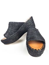 Chaussure mules compensées tressées noir Nimal Taille 41