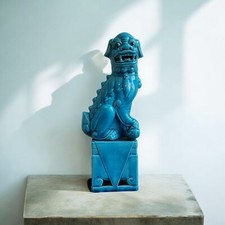 STATUE chien chinois FOO turquoize 31 CM