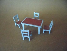 Table De Cuisine bleu +  4 Chaises  Playmobil