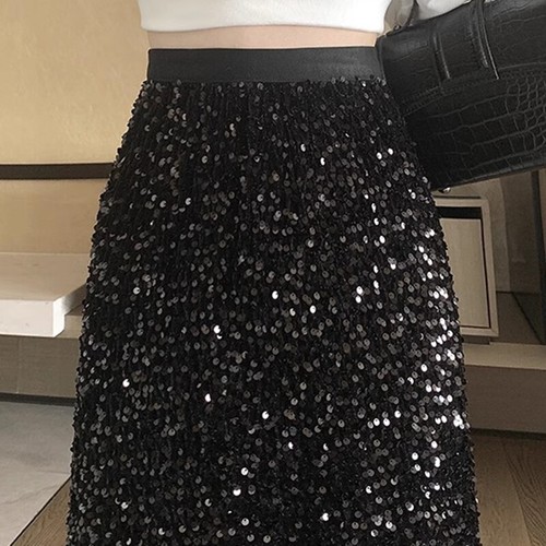 Femmes midi velours jupes - velours,