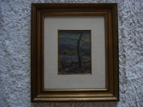Tableau huile carton paysage - tableau,