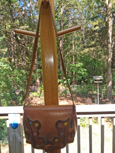 Vtg hand tooled brown - vtg,