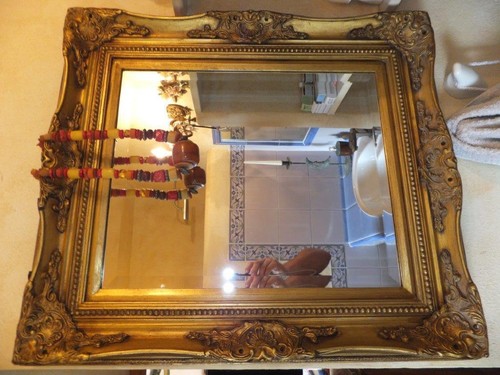Miroir mural bois doré - miroir,