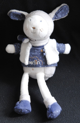 Peluche doudou mouton merlin - doudou,