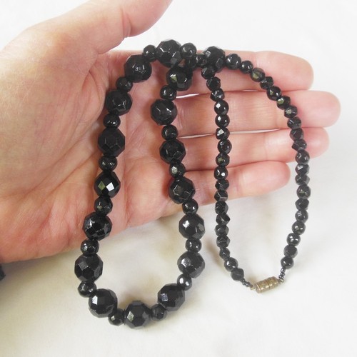 Ancien collier jais - jais,