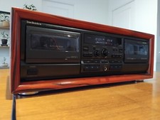 TECHNICS Stereo Cassette Deck RS-TR474 Double Cassette + Woodcase Vintage...