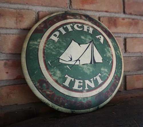 Pitch tent sign camping log - pitch,
