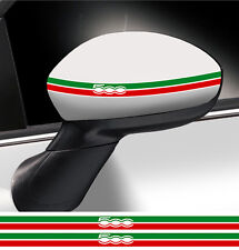 2 X BANDES RETROVISEUR POUR FIAT 500 RACING 35cmX1,2cm AUTOCOLLANT STICKER FA121
