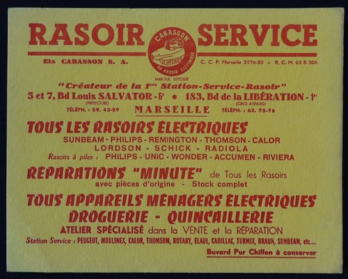 Buvard rasoir service cabasson - buvard,