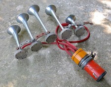 SVEZIA HORNS, klaxon ancien svezia horns, 5 trompes, Italy, Marco Product, rare