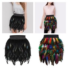 Femmes plume jupe courte