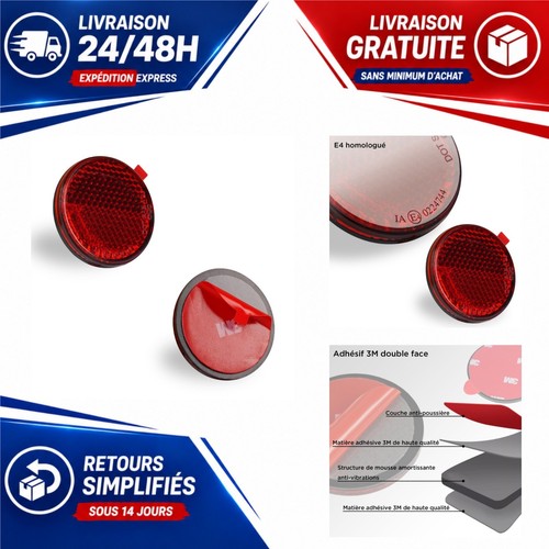 Catadioptres moto rouges - e4, 44