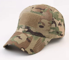 Casquette treillis beige avec velcro en façade