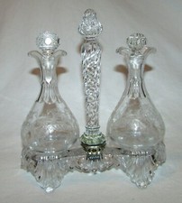 HUILIER VINAIGRIER CRISTAL SAINT LOUIS ANCIEN 19ème   oil vinegar crystal set