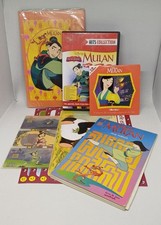 Lot DISNEY Mulan_Jeu PC FR_carte téléphone_enveloppe_carnet_fiche_musique single