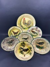 Service de table signé Costa Diaz – faïence catalane à décor d’oiseaux – 1950