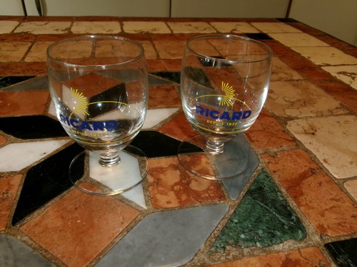 Lot verres pied - À, ricard
