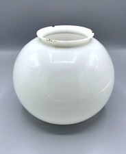 Globe ancien rond en verre opaline blanc brillant - abat jour vintage