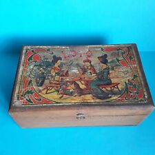 Ancien jeu de loto. - JJF -   boîte bois  décor japonisant + pions + cartons.