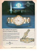 Baume & Mercier Riviera Femme Homme 1985 Publicité Originale 1 Page Montre