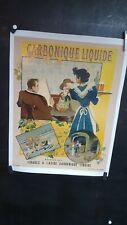 BELLE AFFICHE CARBONYLE BOISSONS GAZEUSES VERS 1920