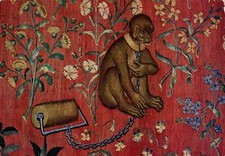 CPM - Tapisserie - LA DAME A LA LICORNE - "Le toucher " (détail) musée de cluny