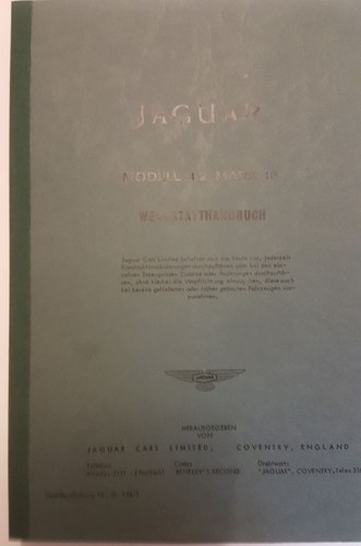 Manuel atelier jaguar - manuel, d'atelier