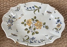 Grand Plat Céramique Porcelaine Faïence XVIII eme Meillonnas Samadet Rouen