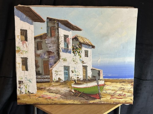 Huile sur toile paysage - , bord