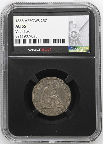 1855 seated liberty quarter - 1855,