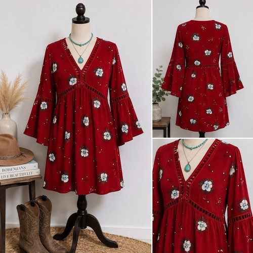 Entro small red - red, boho