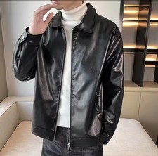 Veste en cuir PU homme, style