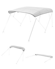 VEVOR Bimini bateau taud de soleil 4 arceaux 213-244 cm en polyester gris clair
