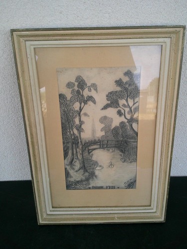 Tableau dessin gravure - gravure, fusain