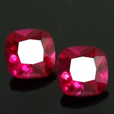 Paire de coussins pierre précieuse 9,00 mm rubis rouge sang pigeon birman cer...