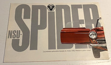 RARE : Notice Commerciale NSU Spider  WANKEL à Piston Rotatif