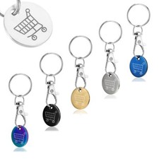 5pcs Jeton pour Caddie de Courses Universel Puce pour Caddie en Metal Extract...